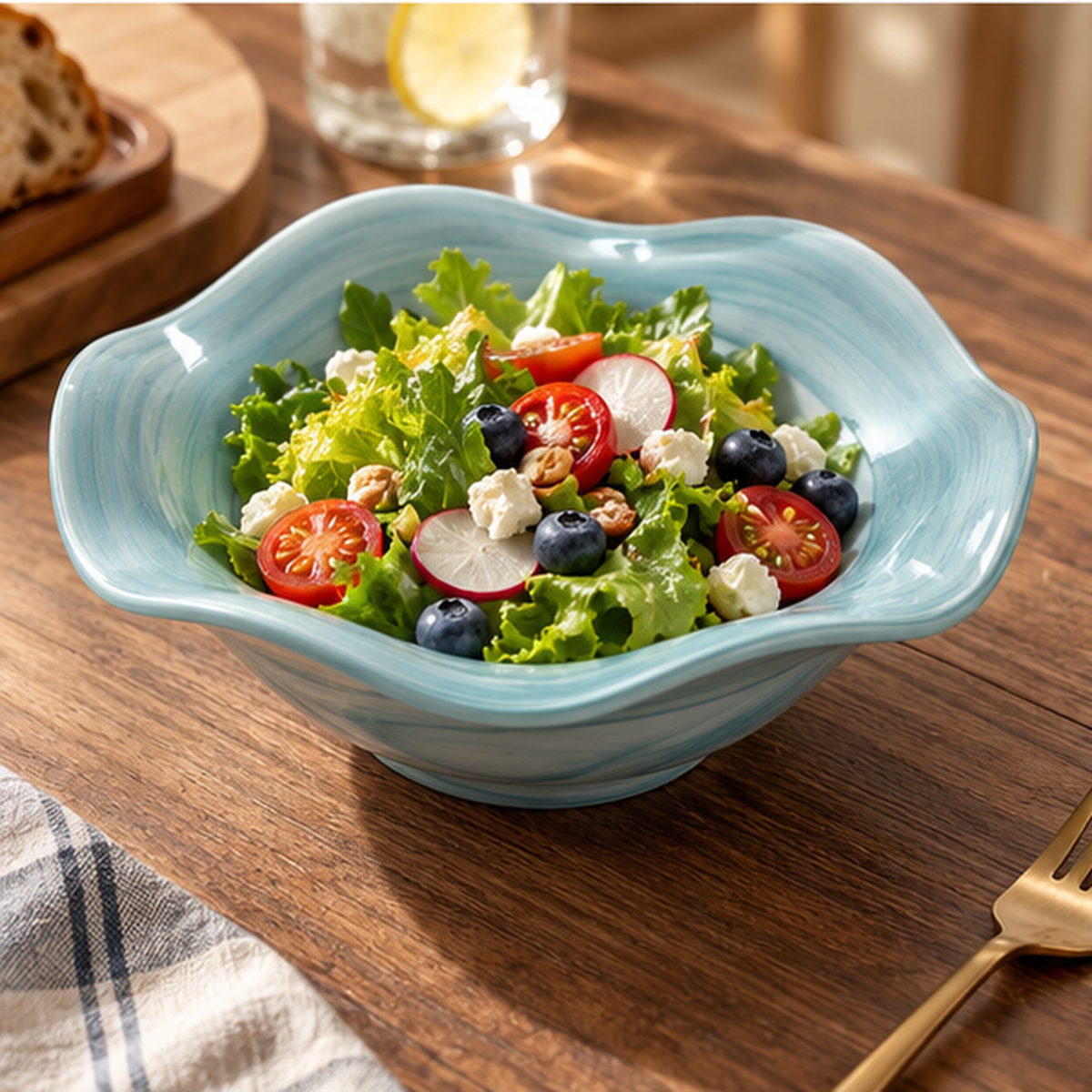 Creative Wavy Glass Fruit Bowl