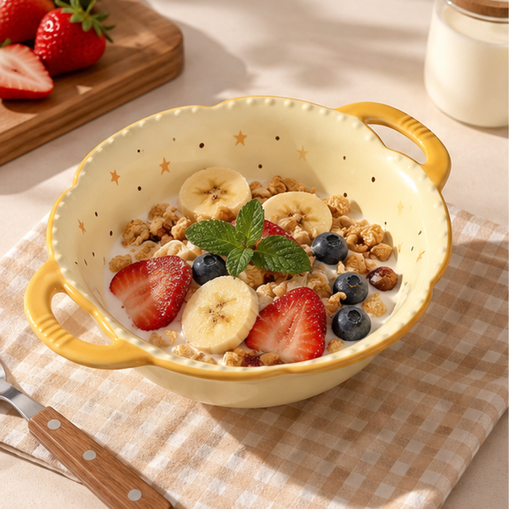 Cute Croissant Ceramic Tableware Set
