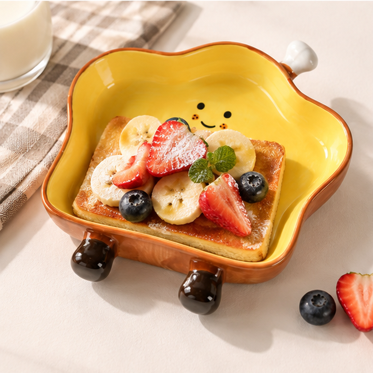 Cute Bread-Shaped Ceramic Plate