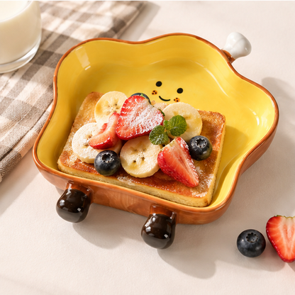 Cute Bread-Shaped Ceramic Plate