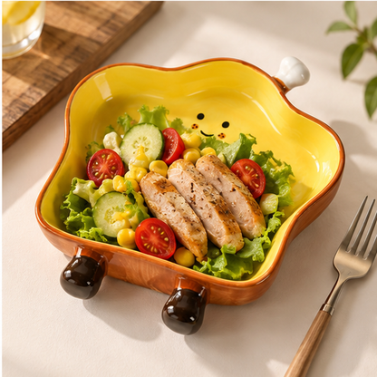 Cute Bread-Shaped Ceramic Plate