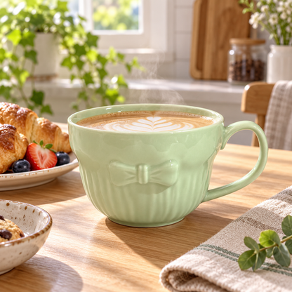 Bow Ceramic Bowl with Handle