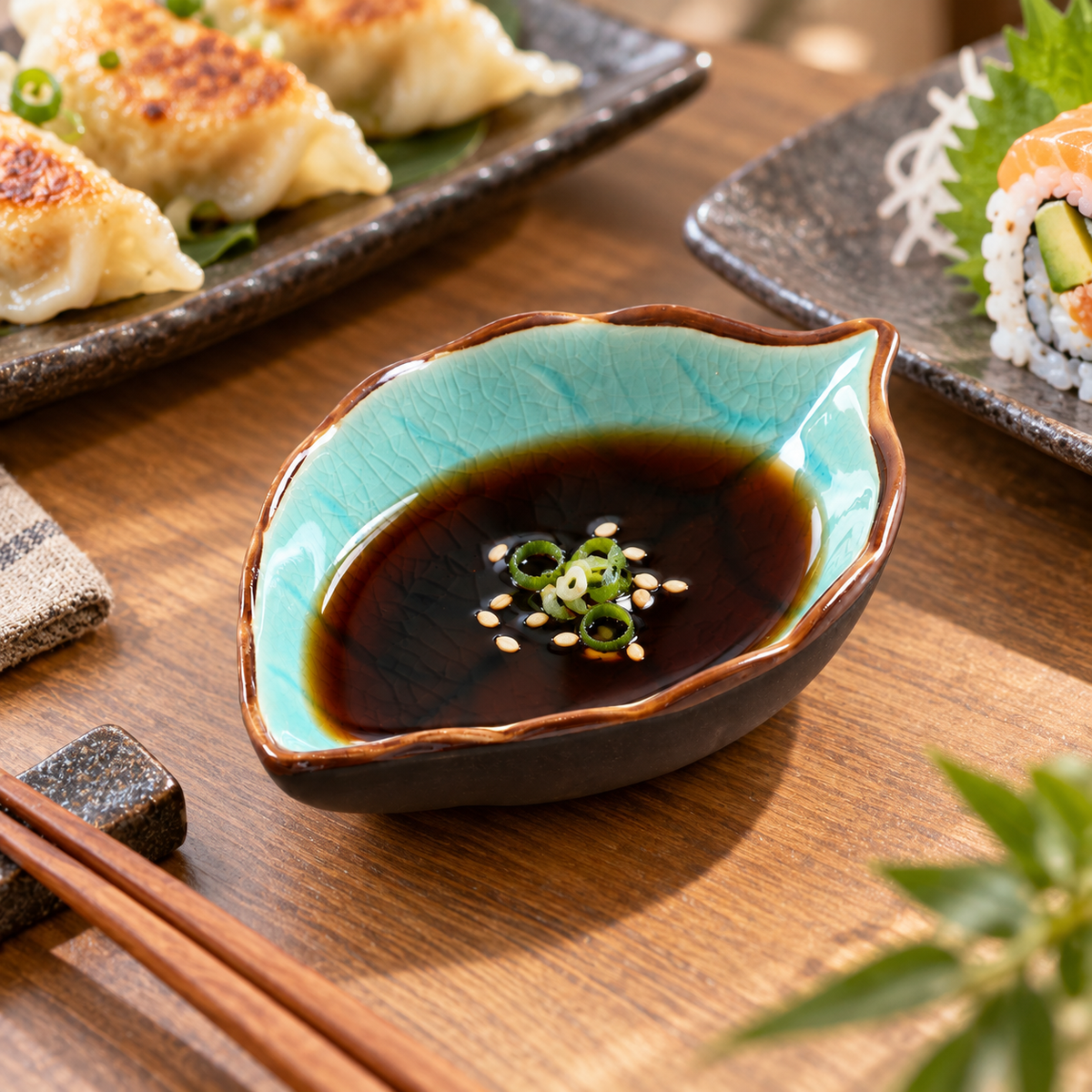 Leaf-Shaped Ceramic Dipping Sauce Dishes