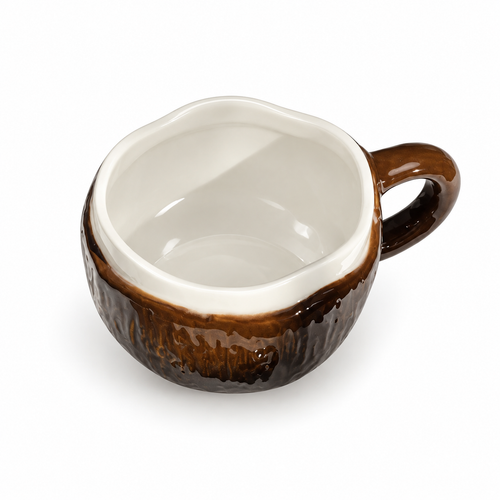Creative Coconut Shell Shaped Ceramic Coffee Mug