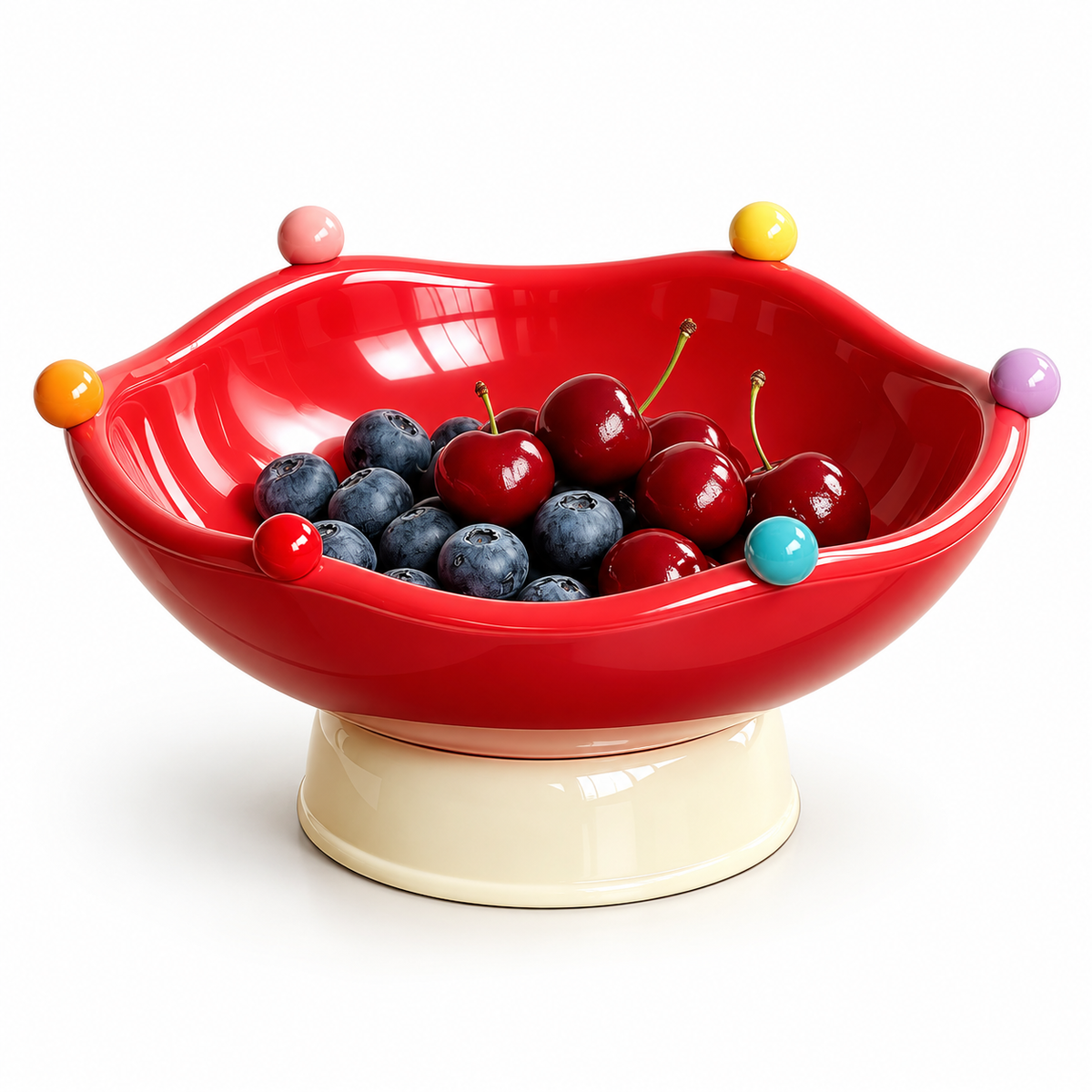 Creative Double Layer Rotating Fruit Bowl with Drain Basket
