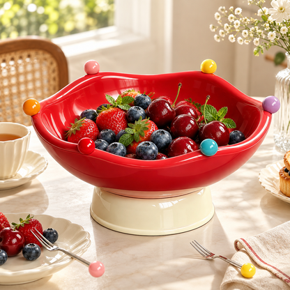 Creative Double Layer Rotating Fruit Bowl with Drain Basket